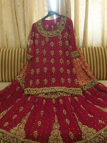 bridal farshi sharara and heavy work long tell maxi 15