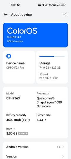 Oppo F21 Pro available for Sale