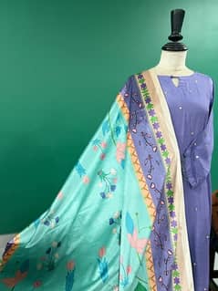 digital printed velvet dupatta