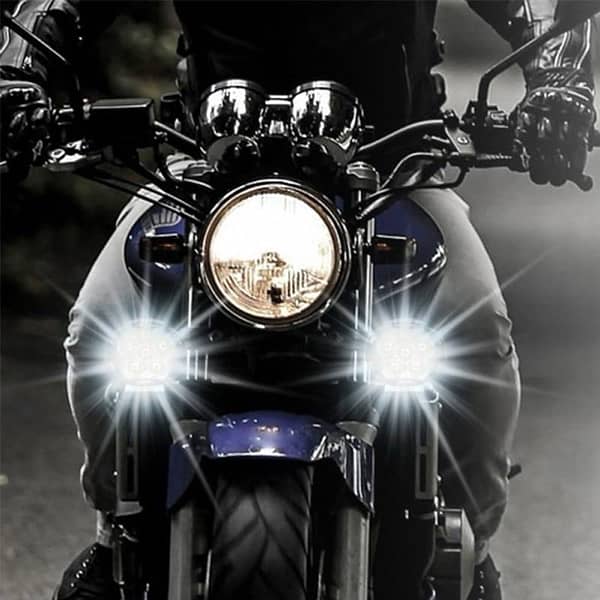 2 PCs Motorcycles Headlights Plus Switches LED White Super Bright 2