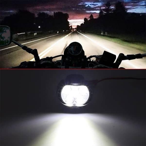 2 PCs Motorcycles Headlights Plus Switches LED White Super Bright 5