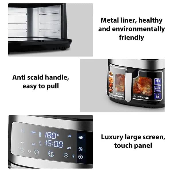 LCD Touch Air Fryer - 8.5 Ltr Capacity Healthy Air Fryer Oven 5