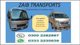 Rent a car , hiace , coaster , Zaib transports