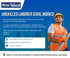 Unskilled Labour Required for Civil Work