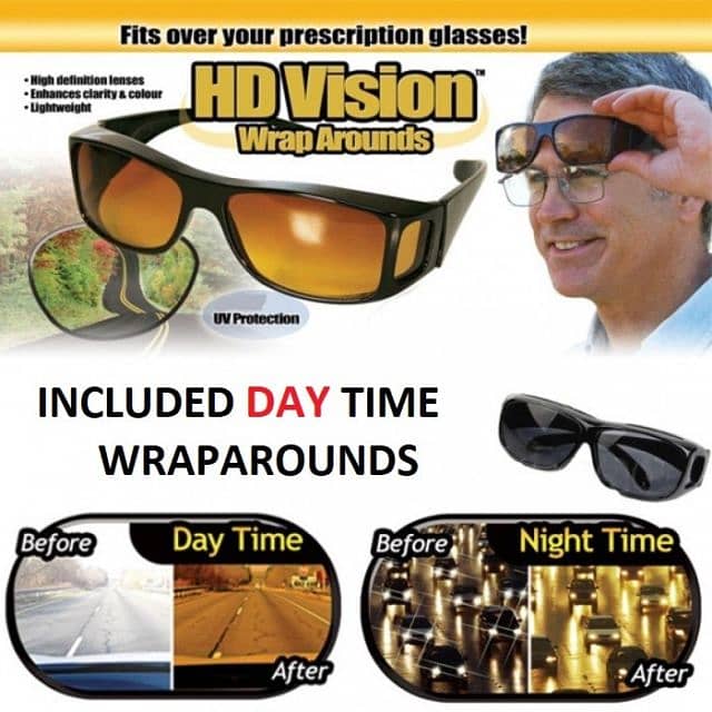 Hd Vision Night _ Day Glasses - 2Pcs 1