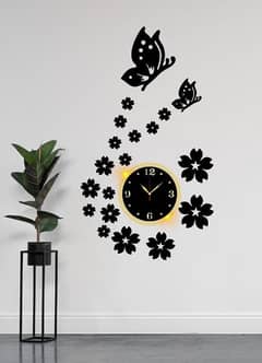 Butterfly Analog Wall Clock With Light ( Free Delivery)