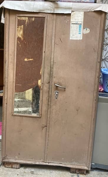 Urgent 2 doors Solid heavy Iron Wardrobe for Sell in Lahore 1