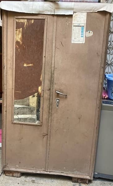 Urgent 2 doors Solid heavy Iron Wardrobe for Sell in Lahore 2