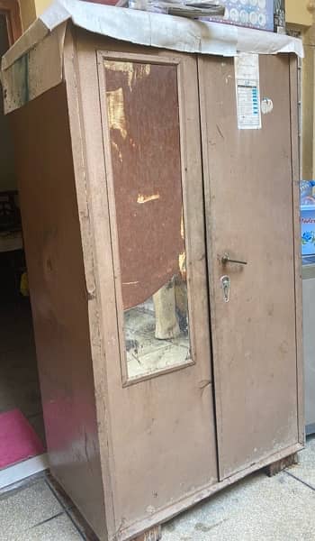 Urgent 2 doors Solid heavy Iron Wardrobe for Sell in Lahore 3