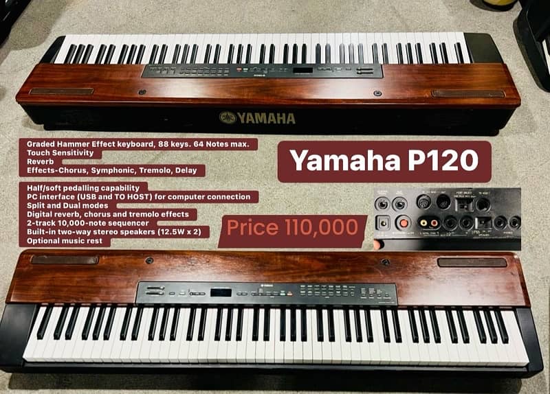 Yamaha P-120 Digital piano 88 Keys Hammer weighted keys 5