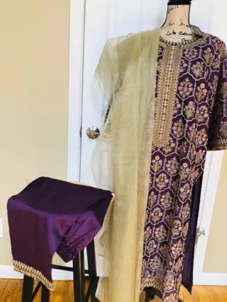 Limelight Gold Dress , purple colour ready to wear 8