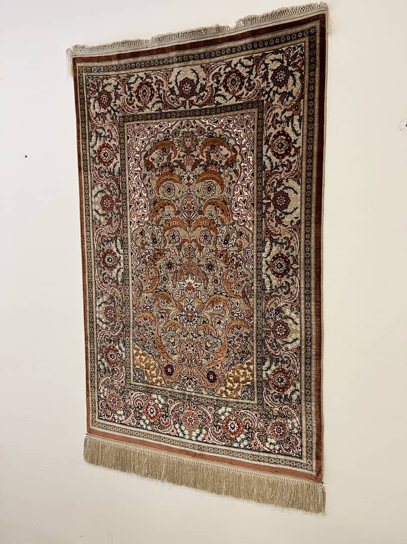 Genuine Turkish Hereke Silk Rug Signed 2