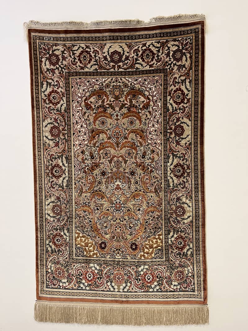 Genuine Turkish Hereke Silk Rug Signed 5