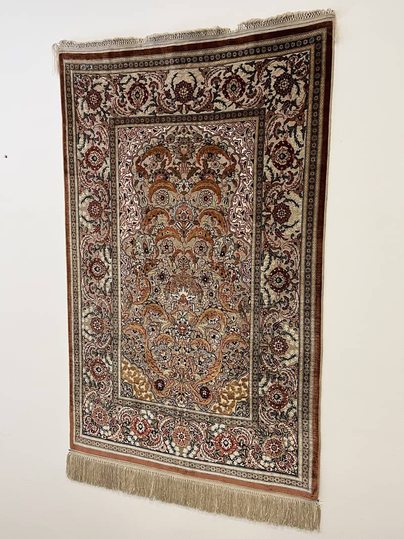 Genuine Turkish Hereke Silk Rug Signed 6