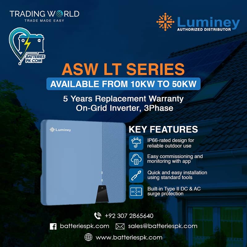 Luminey On-Grid Inverter 10KW to 50KW 3 Phase 0