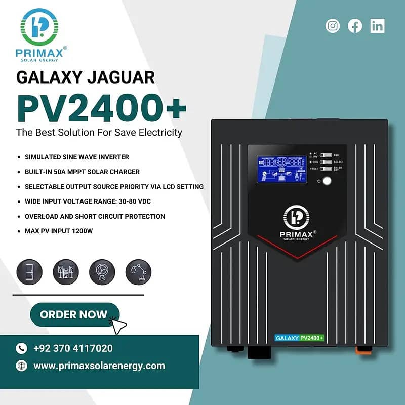 Primax Galaxy PV 2400+ 2.4kW Hybrid Solar Inverter 2