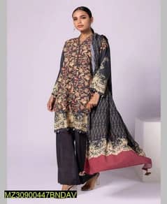 PRICE INCLUDING DELEVERY . 3 PC WOMENS UNSTITCHED KARANDI PRINTED SUIT