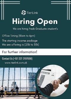 Fresh graduate student's required for office work (Customer Service)