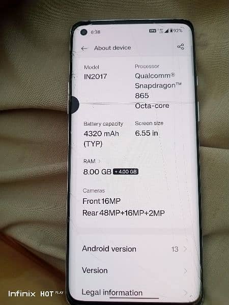 oneplus 8 tmo with charger no open no rapir 7