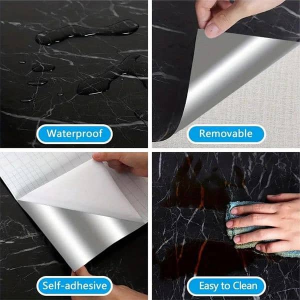 self adhesive black marble sheet 4