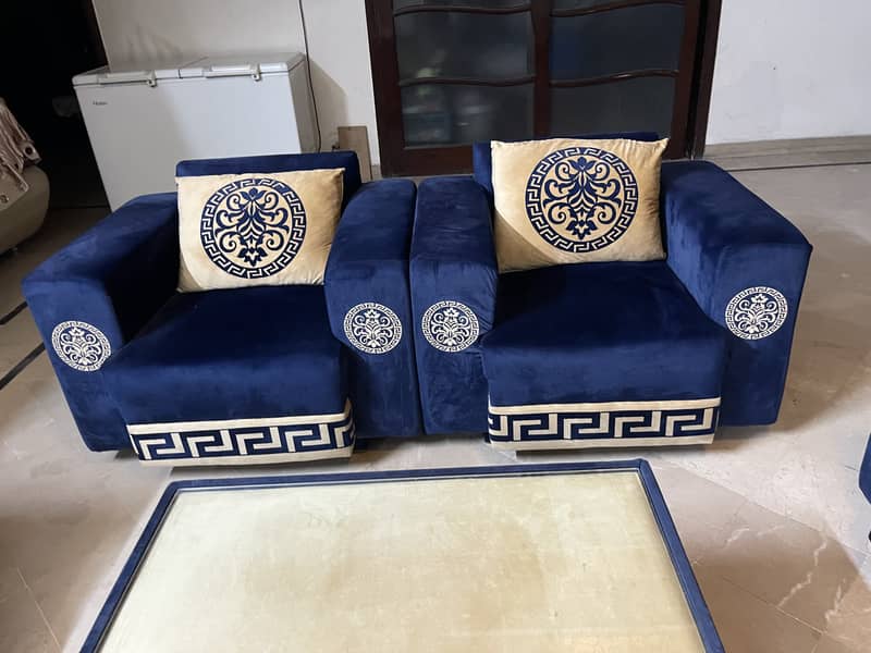 Sofa Set/6 Seater/Table/Cover Set 2