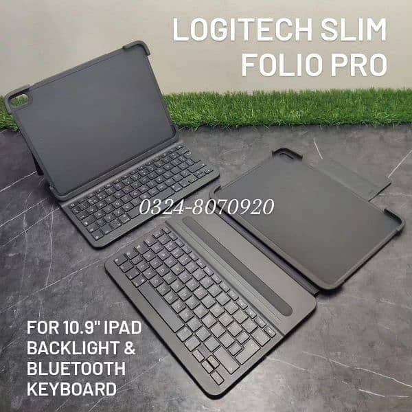 Logitech Slim Folio Pro 11" 10.9 inch Keyboard Case Apple iPad Air 5th 1