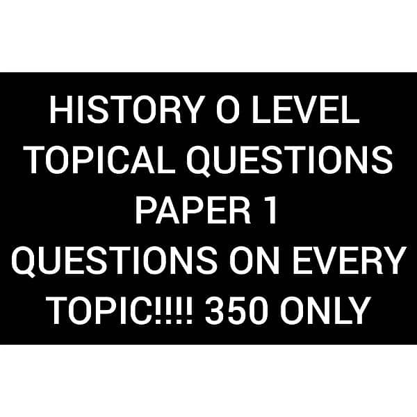 History O Level Topical Questions 0