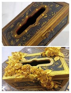 Handmade golden jewelry box 0