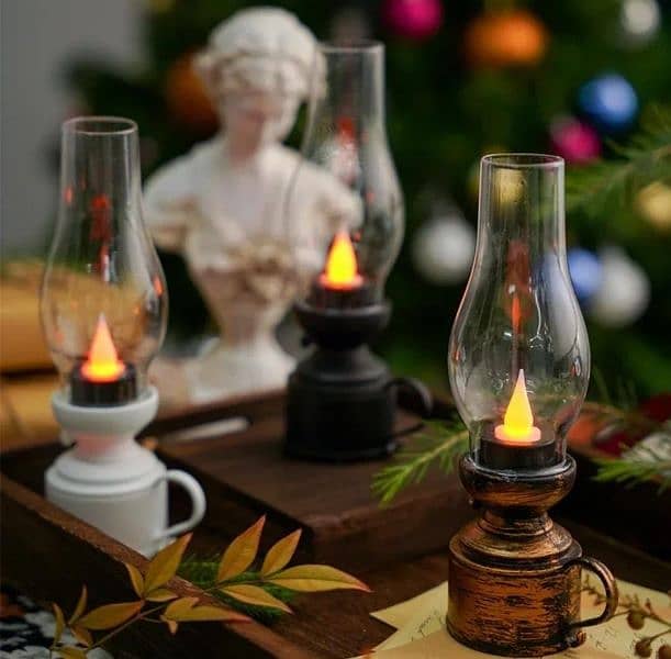 Retro Candle Lamp Flameless Candlestick Night Light 1