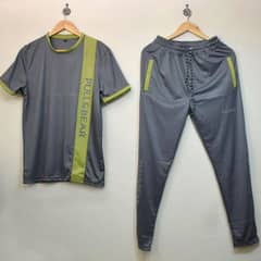 2 pcs men's Dri fit plain track suit