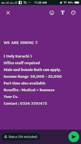 Drop your CV on Whatsapp 0334-3701475 0