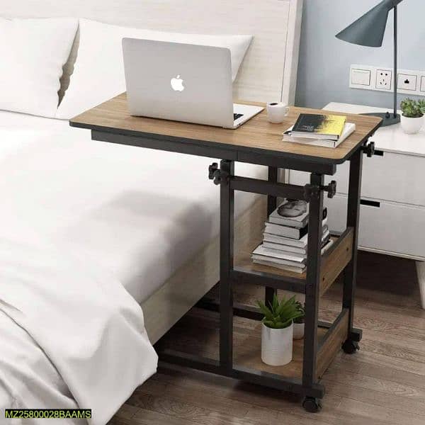 Wooden adjustable laptop side table for sofa and bed 2