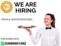 Female waiter & cashier Required | Jobs