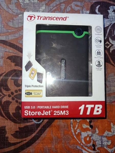 Transcend USB 3.1 Portable Hard Drive (StoreJet 25M3 1