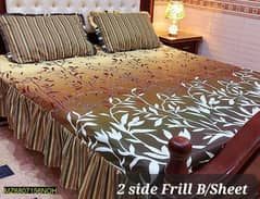 3pcs cotton salonica patch work frill double bedsheet