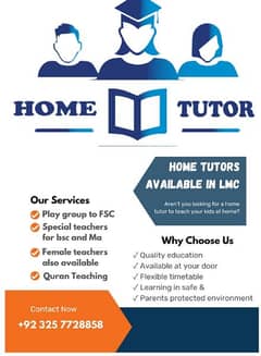 Home Tutors Available in LMC