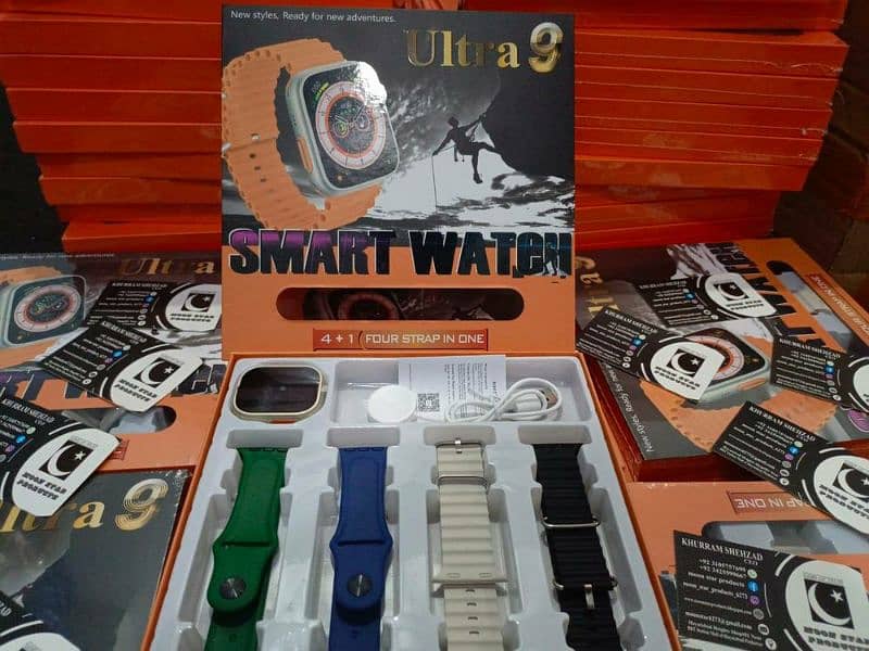 4 in 1 straps ultra smart watch bilkul new box pack 1