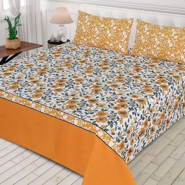 3 piece Printed Cotton Bedsheets 0