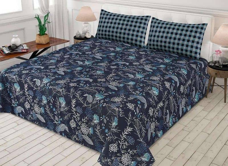 3 piece Printed Cotton Bedsheets 8