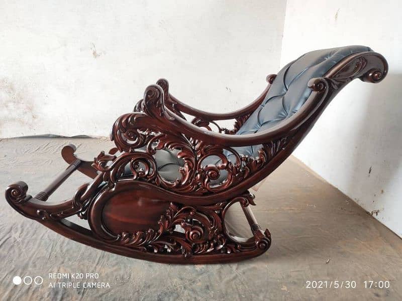 sleeping Rocking chair wooden made 3