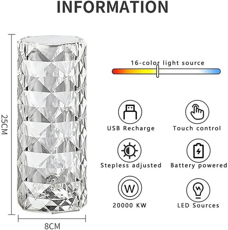 Rechargeable Diamond Crystal Table Lamp 4