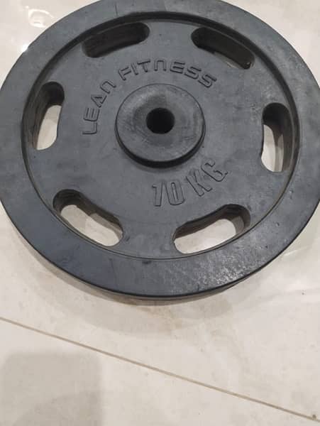 straight bar curl bar with rubber coated  plates 1