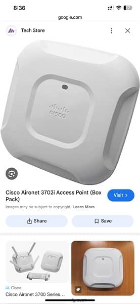 Cisco AIR-CAP3702I-B-K9 Aironet 3702 Wireless Access Point 0