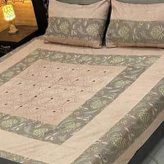 3 pcs cotton sotton patchwork double bedsheet