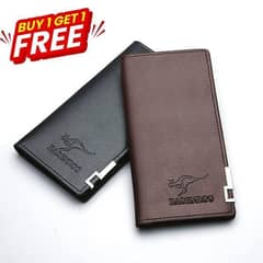 Stylish Slim PU Leather Wallet, Buy 1 Get 1 Free