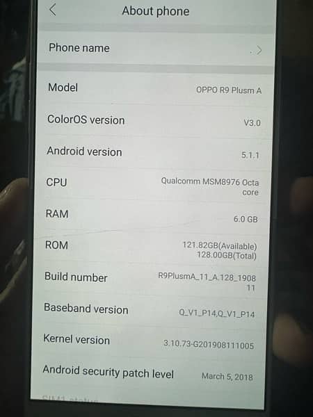 oppo R9 plus 6gb ram 128 pta approved 10