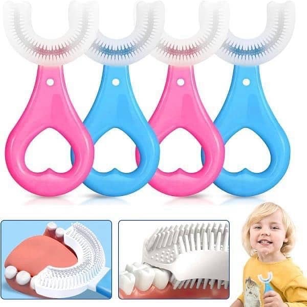 Silicone U-Shaped Toothbrush For Kids - Pack of 2 4