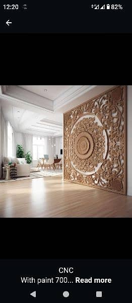 wallpaper, media wall, ceiling, marble sheets, glass partition, floor 6