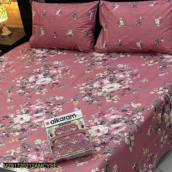 3 pc cotton printed double bed sheets 1