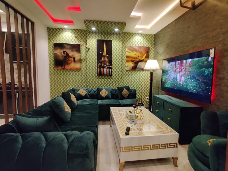 1 Bedroom VIP Full furnish flat per day available in Bahria town Lahore 8